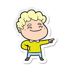 sticker of a cartoon friendly man