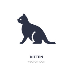 kitten icon on white background. Simple element illustration from Animals concept.