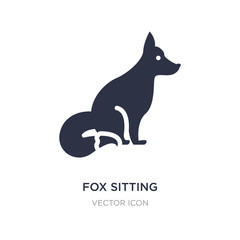 fox sitting icon on white background. Simple element illustration from Animals concept.