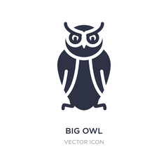 big owl icon on white background. Simple element illustration from Animals concept.