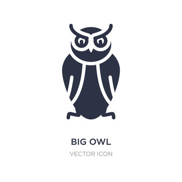 big owl icon on white background. Simple element illustration from Animals concept.