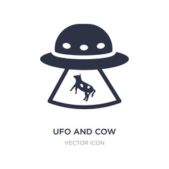 ufo and cow icon on white background. Simple element illustration from Astronomy concept.