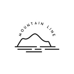 Mountain line icon design template vector isolated