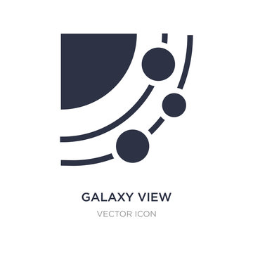 galaxy view icon on white background. Simple element illustration from Astronomy concept.
