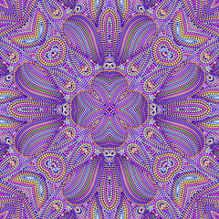 Mosaic seamless pattern with dots. Ornamental traditional etchnic design. Vector print.