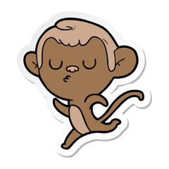 sticker of a cartoon monkey