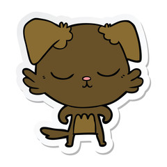 sticker of a cute cartoon dog