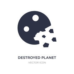 destroyed planet icon on white background. Simple element illustration from Astronomy concept.