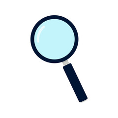 Magnifier flat isolated on white background