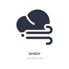 windy icon on white background. Simple element illustration from Autumn concept.