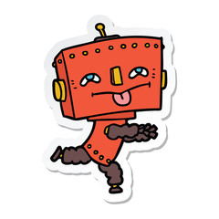 sticker of a cartoon robot