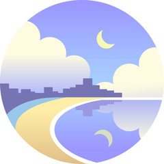 Bondi beach gradient illustration