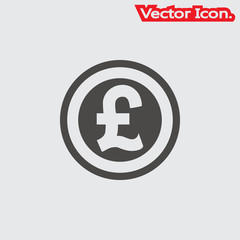 Obraz premium pound sterling cashier. Icon isolated sign symbol and flat style for app, web and digital design. Vector illustration.