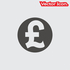 Obraz premium pound sterling cashier. Icon isolated sign symbol and flat style for app, web and digital design. Vector illustration.
