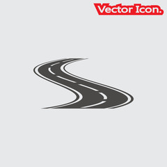 Road icon isolated sign symbol and flat style for app, web and digital design. Vector illustration.