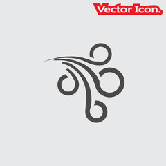 wind icon isolated sign symbol and flat style for app, web and digital design. Vector illustration.