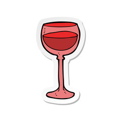 sticker of a cartoon wine glass