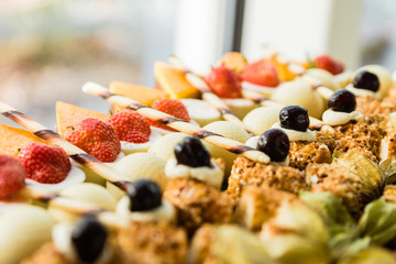 exhibition with a variety of cakes, desserts and chocolates