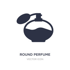 round perfume bottle icon on white background. Simple element illustration from Beauty concept.