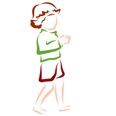 A child who walks and prays or claps his hands