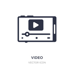 video icon on white background. Simple element illustration from Blogger and influencer concept.