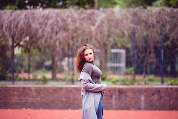 young girl on a shooting day