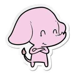 sticker of a cute cartoon elephant