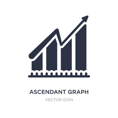 ascendant graph icon on white background. Simple element illustration from Business concept.