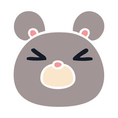 quirky hand drawn cartoon mouse face