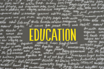 Eine Tafel mit verschiedenen Wörtern und die Bildung