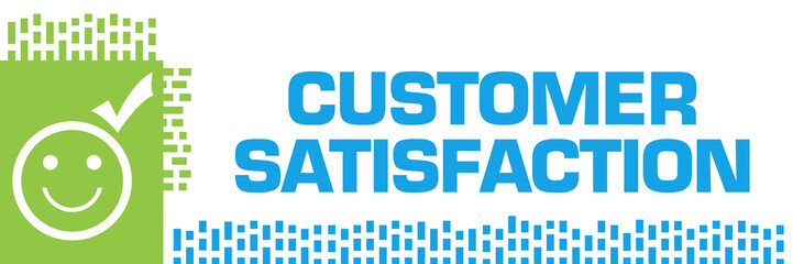 Customer Satisfaction Green Blue Dotted Squares Lines 