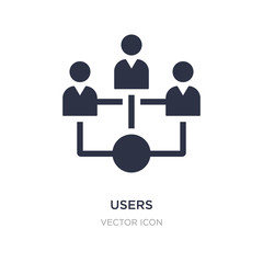 users interconnected icon on white background. Simple element illustration from Business and analytics concept.