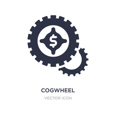 cogwheel machine part icon on white background. Simple element illustration from Business and finance concept.