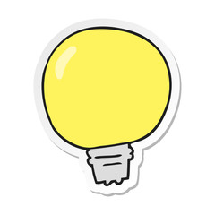 sticker of a cartoon light bulb