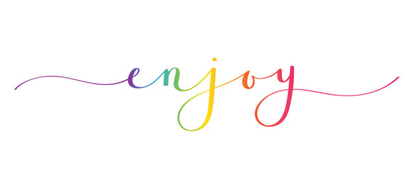 ENJOY brush calligraphy banner