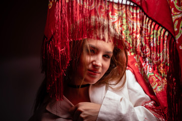 Fototapeta premium young girl on a shooting day
