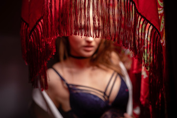 Fototapeta premium young girl on a shooting day