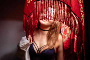 Fototapeta premium young girl on a shooting day