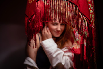Fototapeta premium young girl on a shooting day