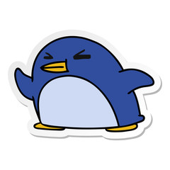sticker cartoon kawaii of a cute penguin