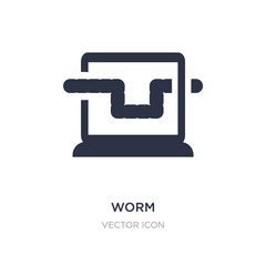 worm icon on white background. Simple element illustration from Cyber concept.
