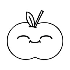 line drawing cartoon juicy apple