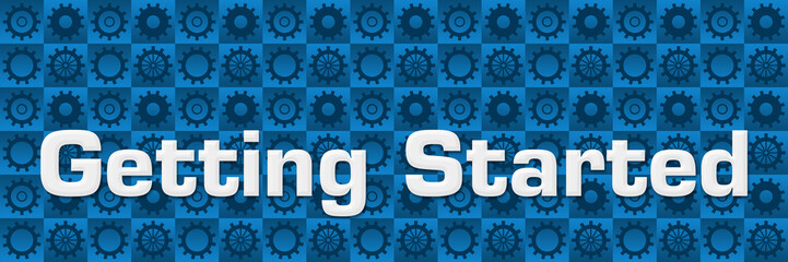 Getting Started Blue Gears Square Texture 