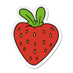 sticker cartoon doodle of a fresh strawberry