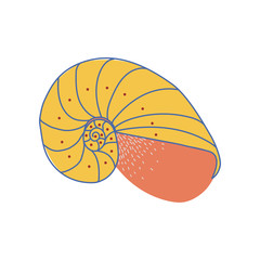 Marine Underwater Nature Aquatic Seashell Vector Illustration