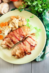 Chicken breast stuffed with champignon