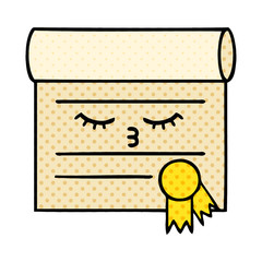 comic book style cartoon certificate