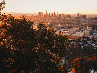 Panorama of Los Angeles at sunrise