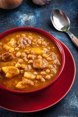 Chickpea stew with chorizo and potatoes