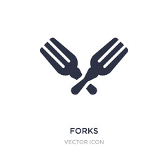 forks icon on white background. Simple element illustration from Drinks concept.